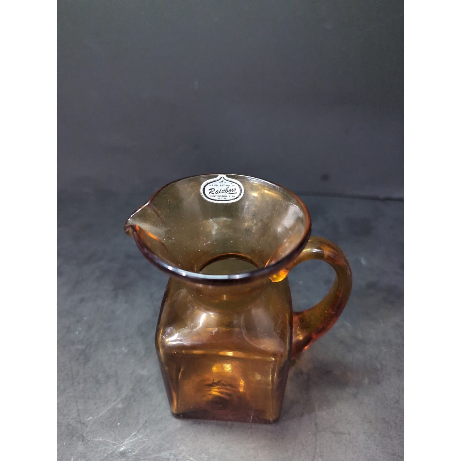 Pilgrim Handblown Glass Pitcher Amber, Vintage Amber Glassware, Table Decor - Thumbnail 5