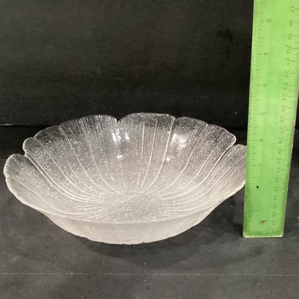 Mikasa Kurata Inspired Bowls Clear Bubble Glass Lotus Flower Ice Floral Set of 2 - Thumbnail 5