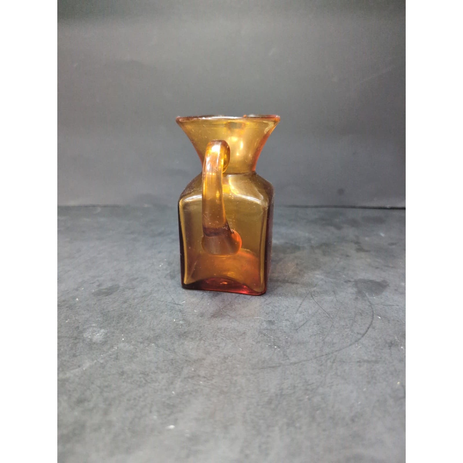 Pilgrim Handblown Glass Pitcher Amber, Vintage Amber Glassware, Table Decor - Thumbnail 4