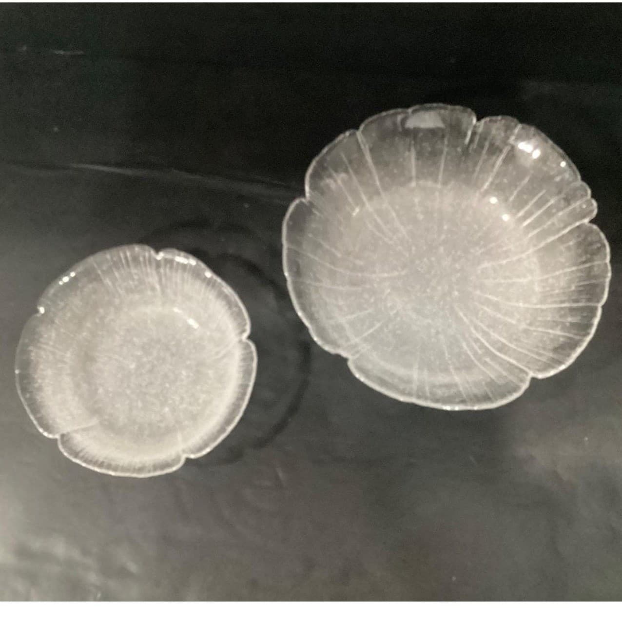 Mikasa Kurata Inspired Bowls Clear Bubble Glass Lotus Flower Ice Floral Set of 2 - Thumbnail 10