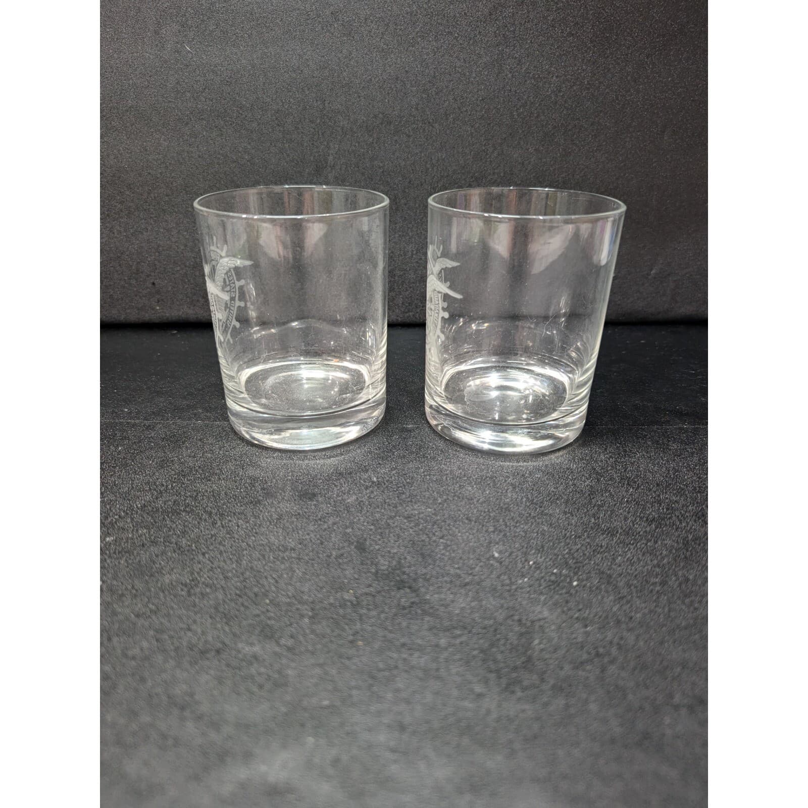 US Fidelity And Guidance Company 1896 Glass Tumblers Set, Etched Whiskey Glasses - Thumbnail 2