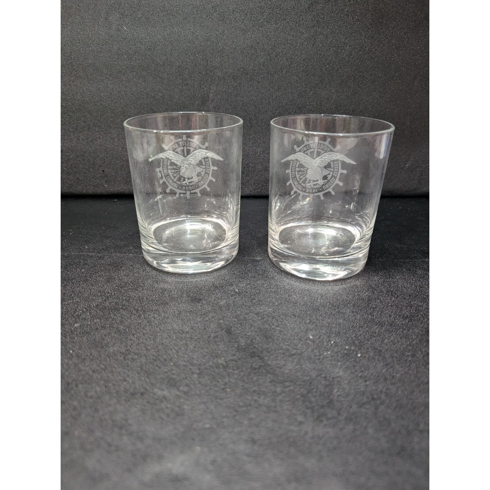 US Fidelity And Guidance Company 1896 Glass Tumblers Set, Etched Whiskey Glasses - Thumbnail 3