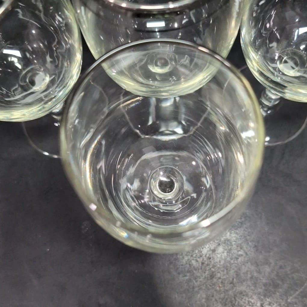 Platinum Rimmed Wine Glasses, Set of 4, Replacement Stemware, Vintage Drinkware - Thumbnail 7