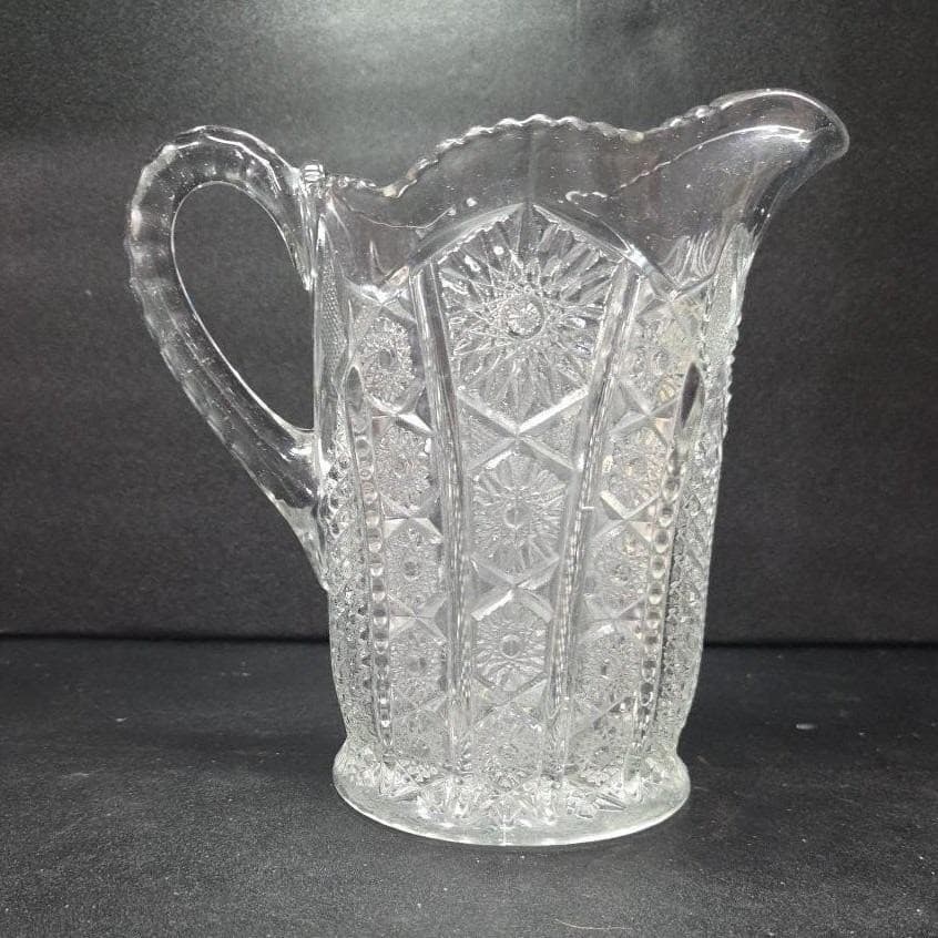 Indiana Glass Paneled Daisy Pitcher, EAPG Pitcher, 32 oz Serveware, Glassware - Thumbnail 10