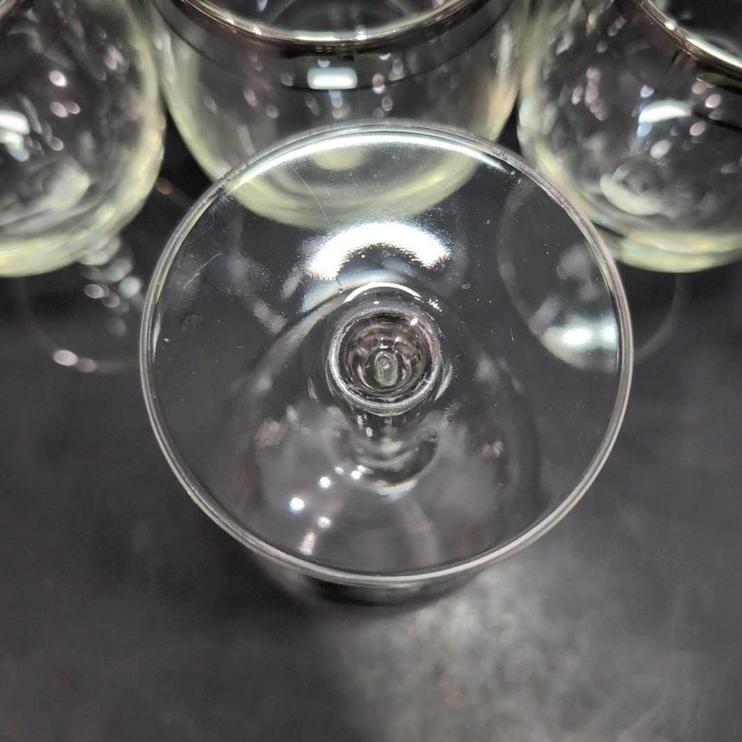 Platinum Rimmed Wine Glasses, Set of 4, Replacement Stemware, Vintage Drinkware - Thumbnail 8
