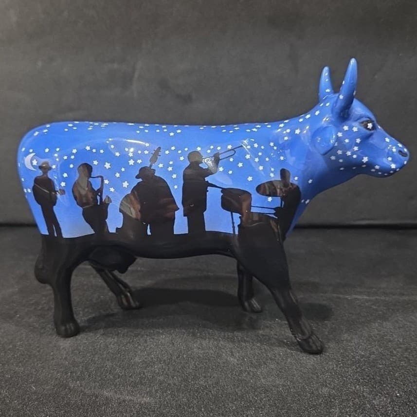 Cow Parade Jazzy Cow Figurine, Westland Giftware, Collectible #9185, Flaw - Thumbnail 4