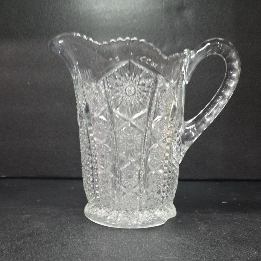 Indiana Glass Paneled Daisy Pitcher, EAPG Pitcher, 32 oz Serveware, Glassware - Thumbnail 8