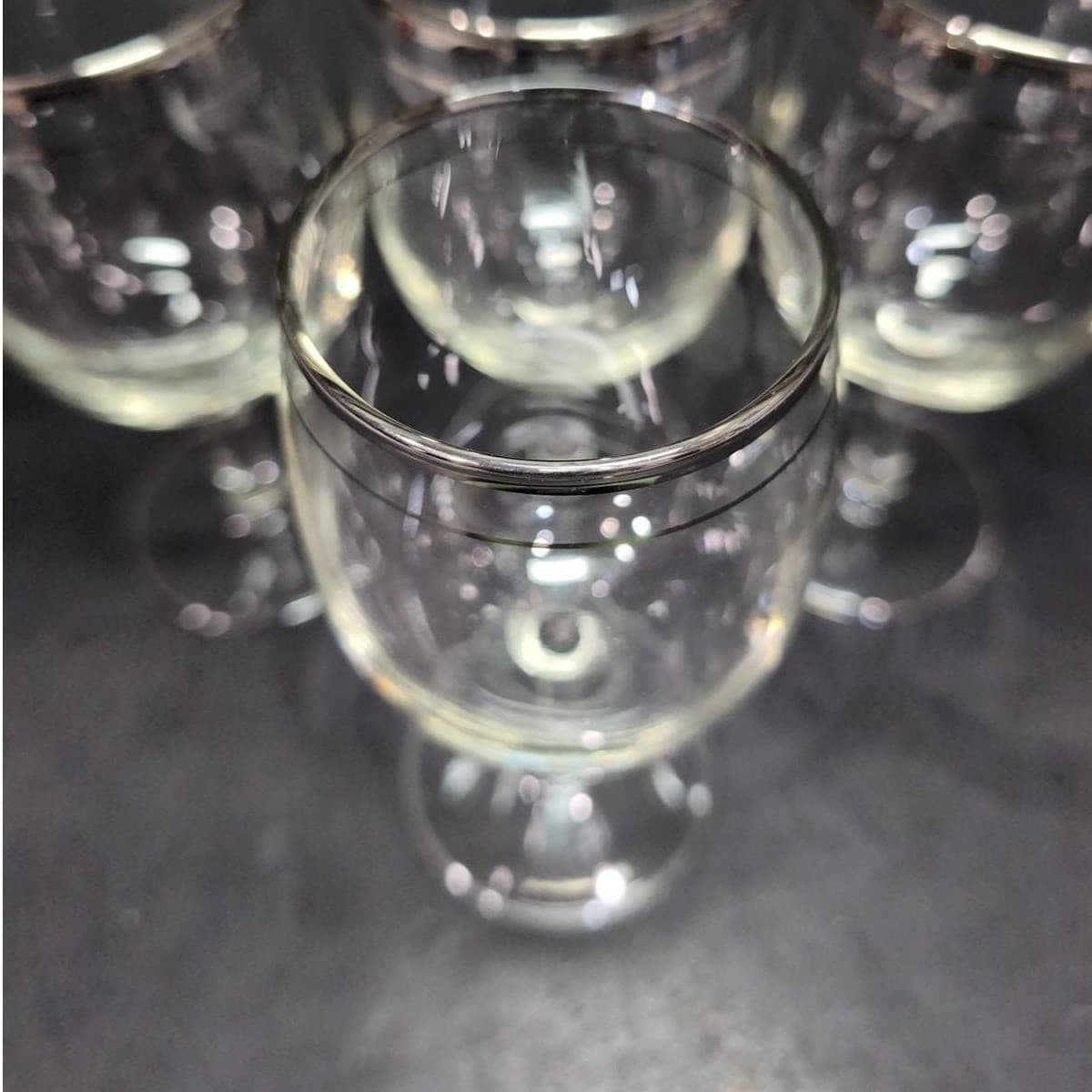 Platinum Rimmed Wine Glasses, Set of 4, Replacement Stemware, Vintage Drinkware - Thumbnail 6