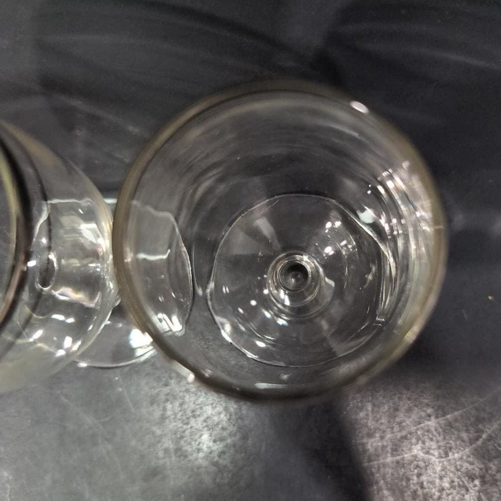 Platinum Rimmed Clear wine Glasses, Set of 2, Vintage Replacement Stemware, MCM - Thumbnail 7