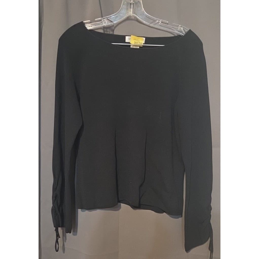 Due per Due Collection Black Boat Neck Tie Cuff Knit Sweater. Women's Medium - Thumbnail 3