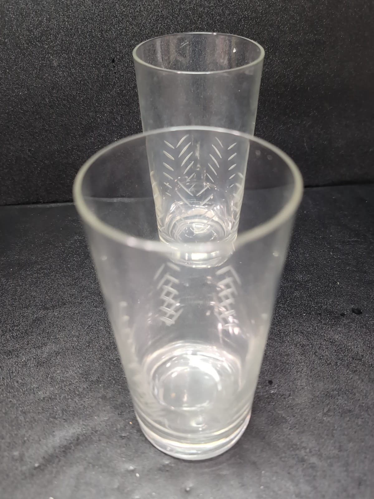 Javit Crystal Rain Highball Tumbler Glasses, Set of 2, Vintage MCM Glassware - Thumbnail 5