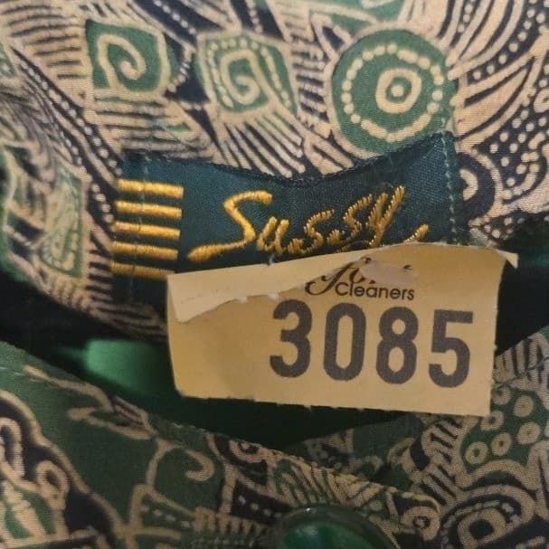 Sussy Green Batik Geometric Print Skirt Suit Set, Women's 2XL, Blazer Midi Skirt - Thumbnail 6