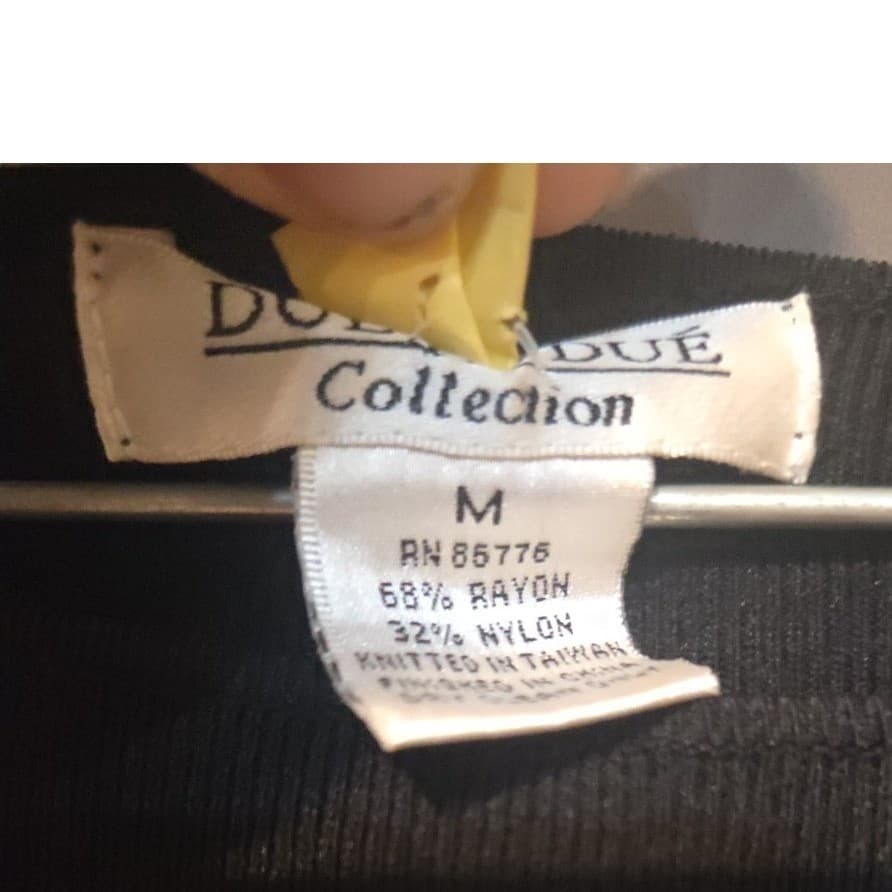 Due per Due Collection Black Boat Neck Tie Cuff Knit Sweater. Women's Medium - Thumbnail 5
