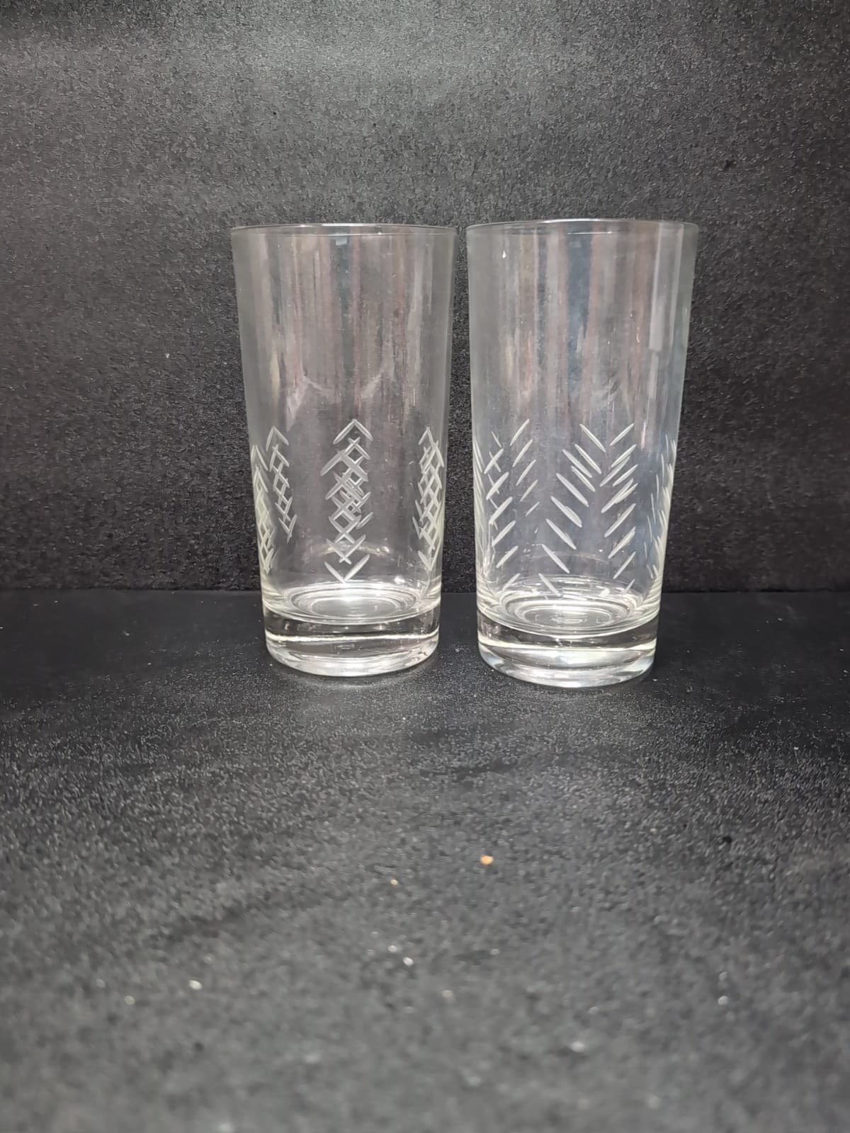 Javit Crystal Rain Highball Tumbler Glasses, Set of 2, Vintage MCM Glassware - Thumbnail 3