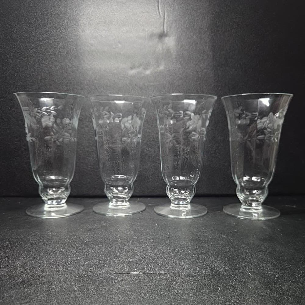 Weston Style Optic Crystal Sundae Glasses, Set of 4, Panel Design Dessert Cups - Thumbnail 2