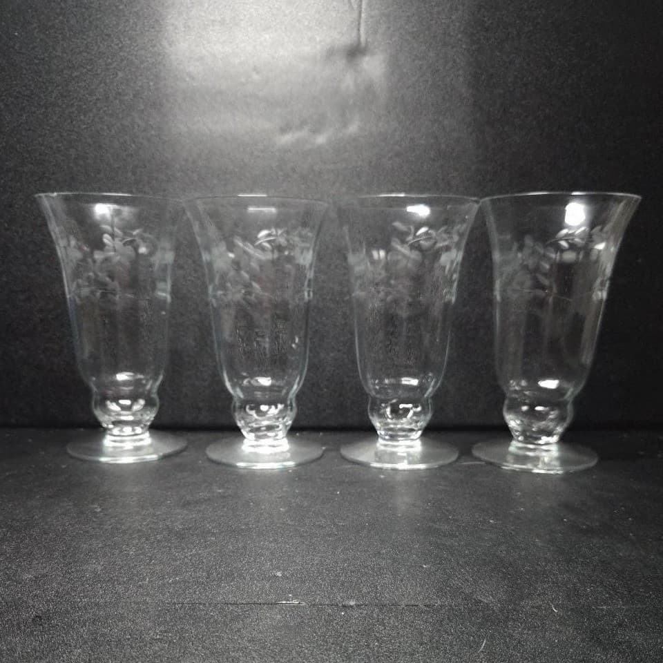 Weston Style Optic Crystal Sundae Glasses, Set of 4, Panel Design Dessert Cups - Thumbnail 4