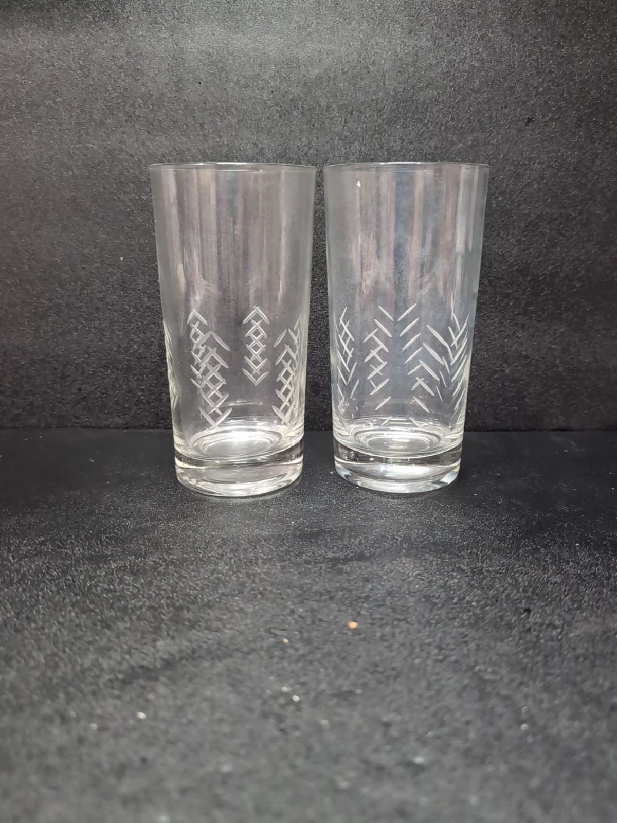 Javit Crystal Rain Highball Tumbler Glasses, Set of 2, Vintage MCM Glassware - Thumbnail 2