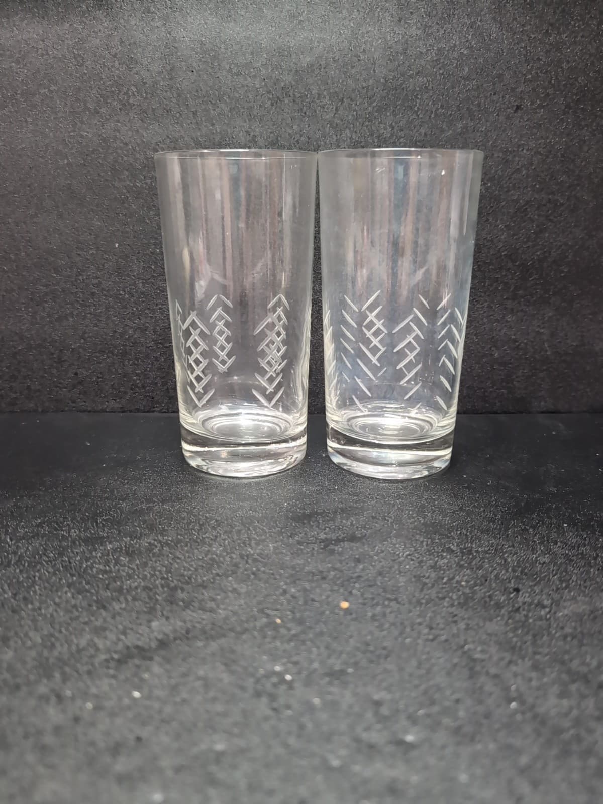 Javit Crystal Rain Highball Tumbler Glasses, Set of 2, Vintage MCM Glassware - Thumbnail 4