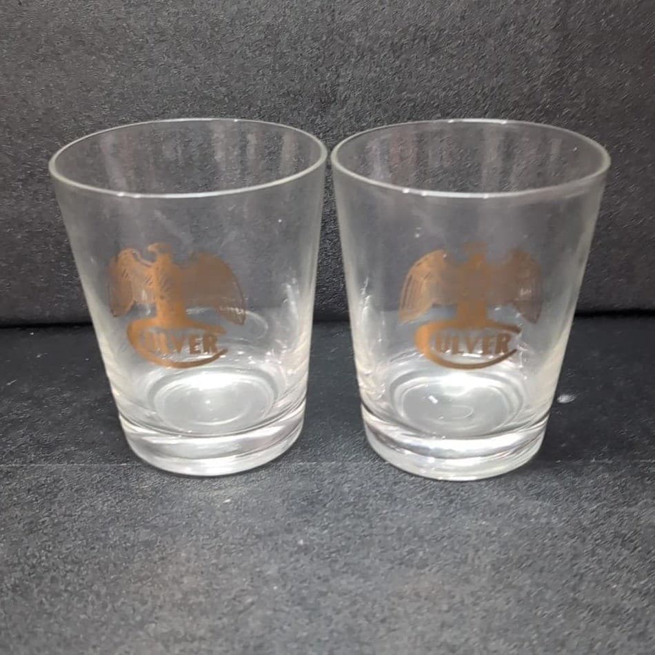 Culver Gold Eagle Rock Glasses, Set of 2, Vintage Lowball Tumblers, Drinkware - Thumbnail 2