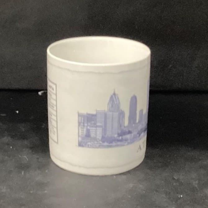 Starbucks Atlanta Skyline Coffee Cup, Vintage Blue & White City Mug, Drinkware - Thumbnail 8