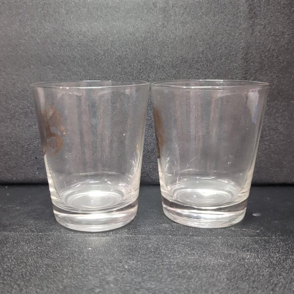 Culver Gold Eagle Rock Glasses, Set of 2, Vintage Lowball Tumblers, Drinkware - Thumbnail 3