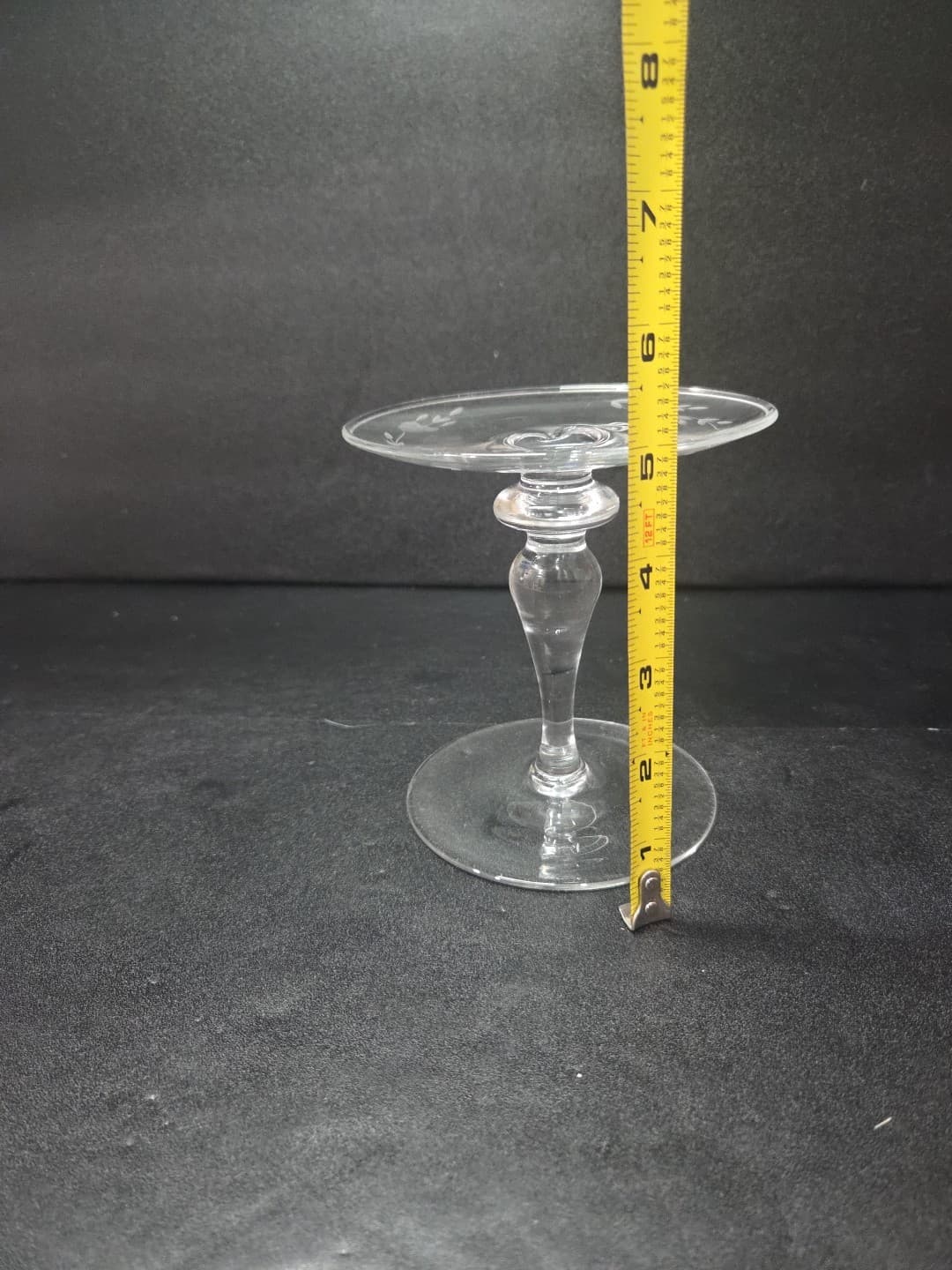 Princess House Heritage Crystal Candlestick, Etched Floral Glassware, 5" Tall - Thumbnail 7