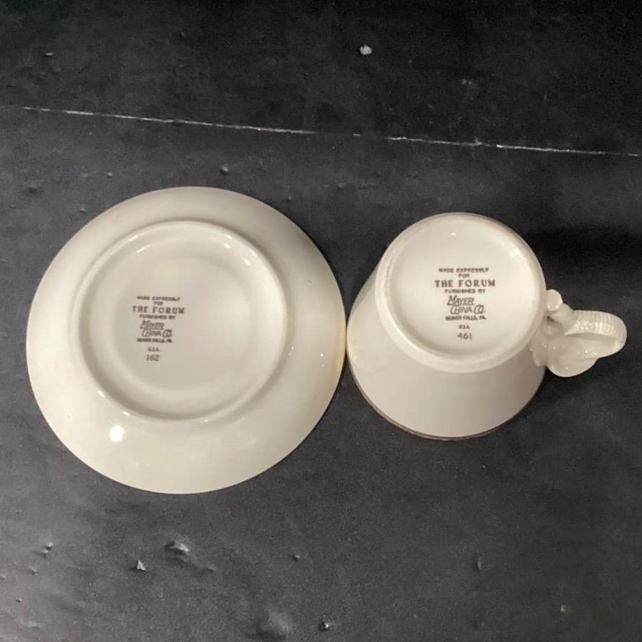 Mayer China Teacup & Saucer, Made For The Forum, Vintage Snake Design Handle - Thumbnail 5
