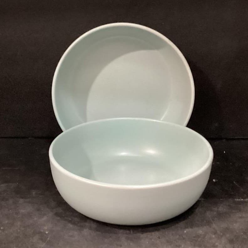 10 Strawberry Street Blue Gray Cereal Bowls, Set Of 2, Minimalist Dinnerware - Thumbnail 2