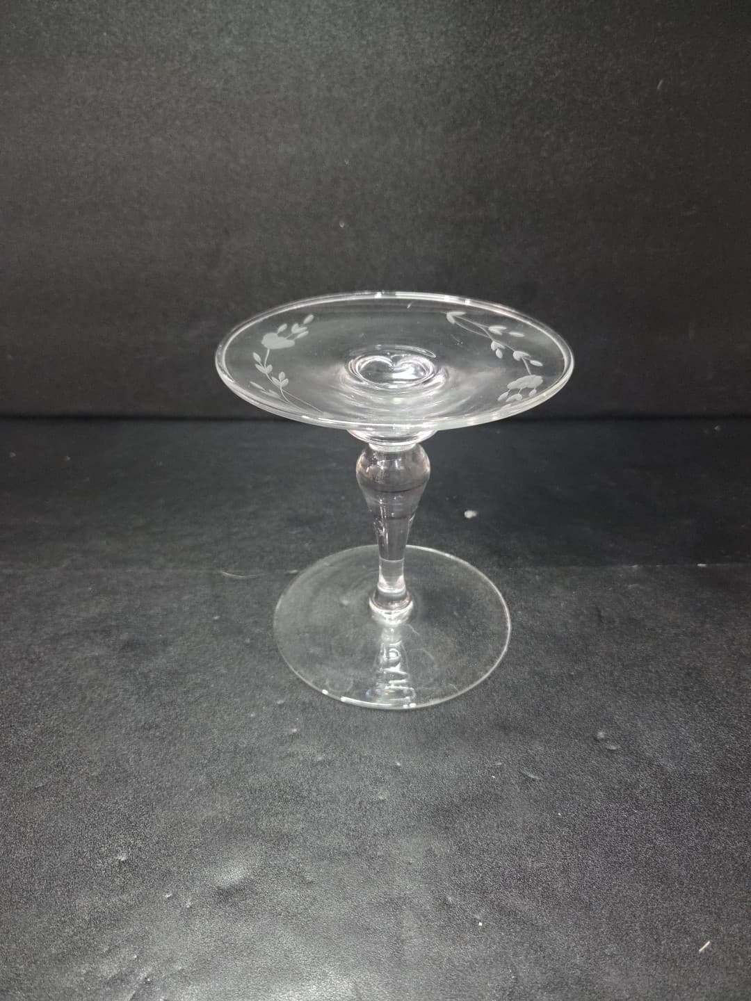 Princess House Heritage Crystal Candlestick, Etched Floral Glassware, 5" Tall - Thumbnail 4