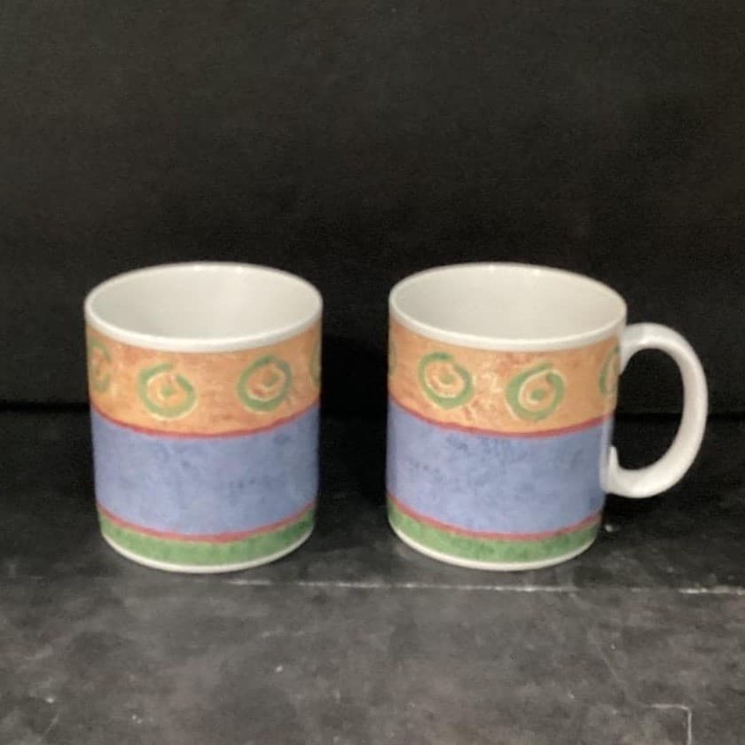 Sakura Malaga Coffee Cups, Set of 2, Vintage Sue Zipkin Design Drinkware - Thumbnail 7