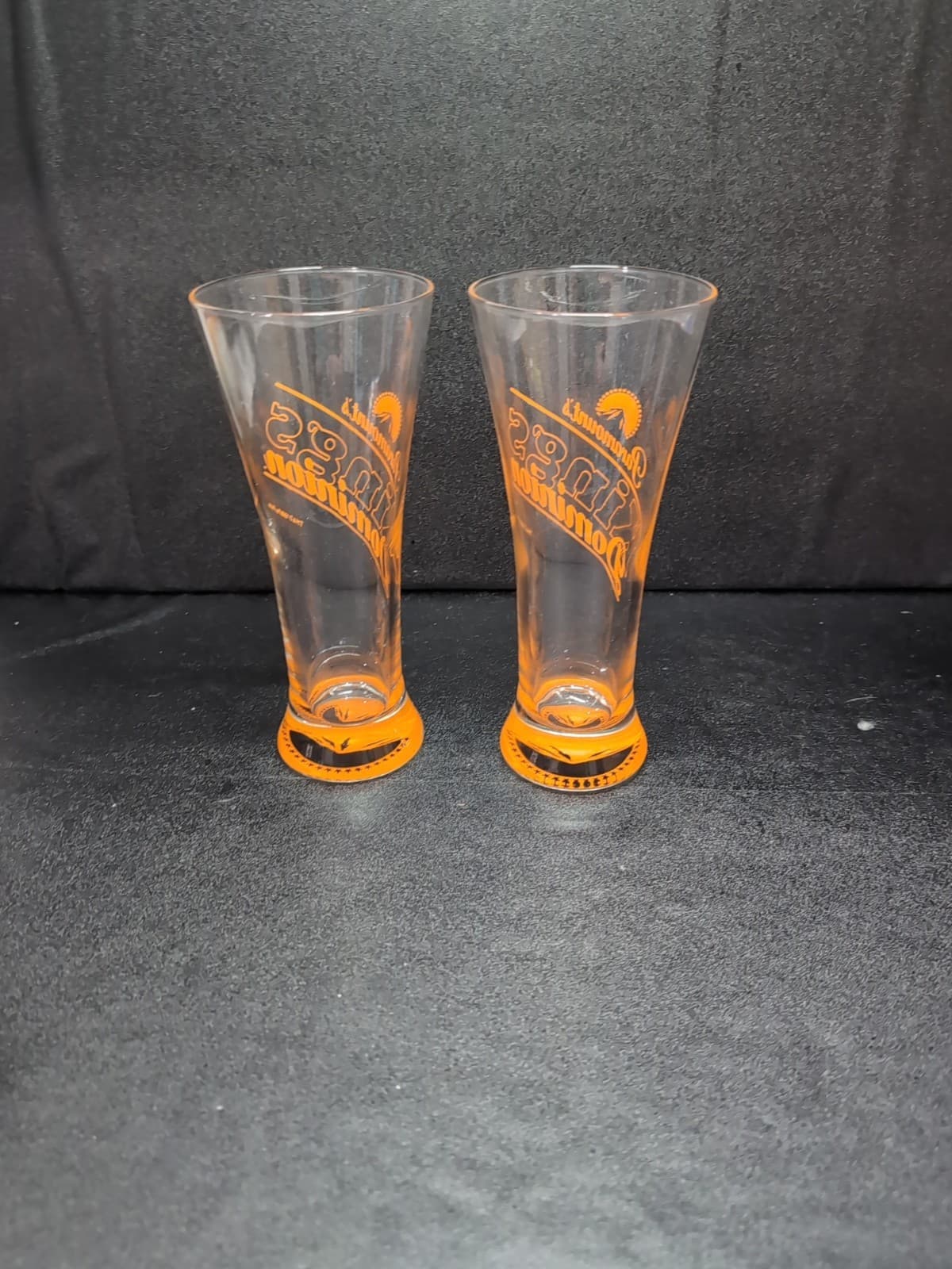 Paramount's Kings Dominion Pilsner Glass Set, Vintage Orange Logo Beer Glasses - Thumbnail 3