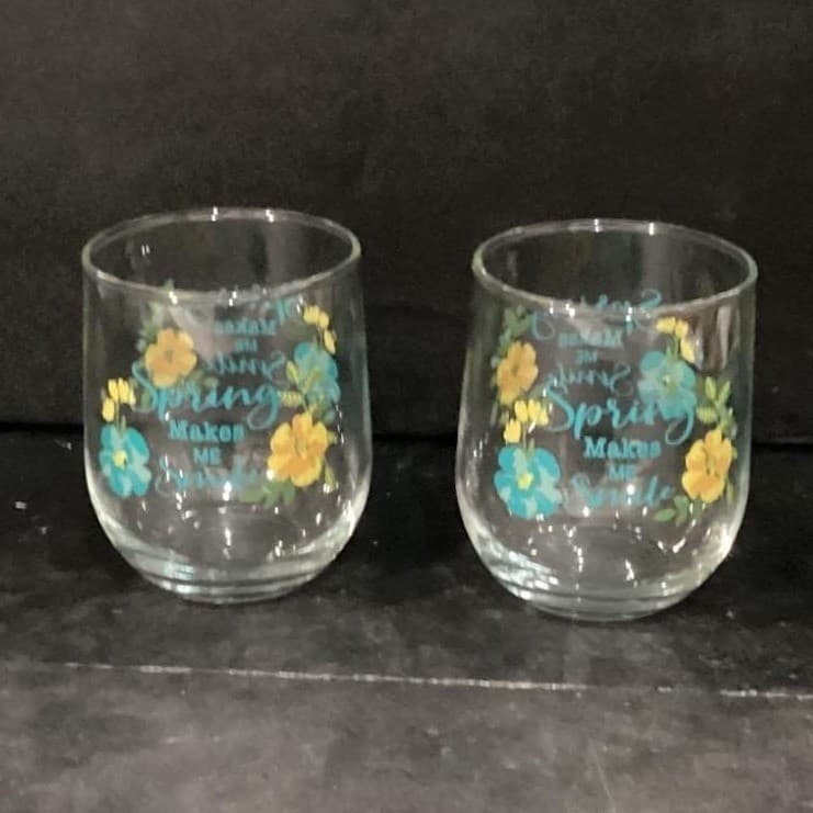 Spring Makes Me Smile Lowball Tumblers, Set of 2, Inspirational Rocks Glasses - Thumbnail 10