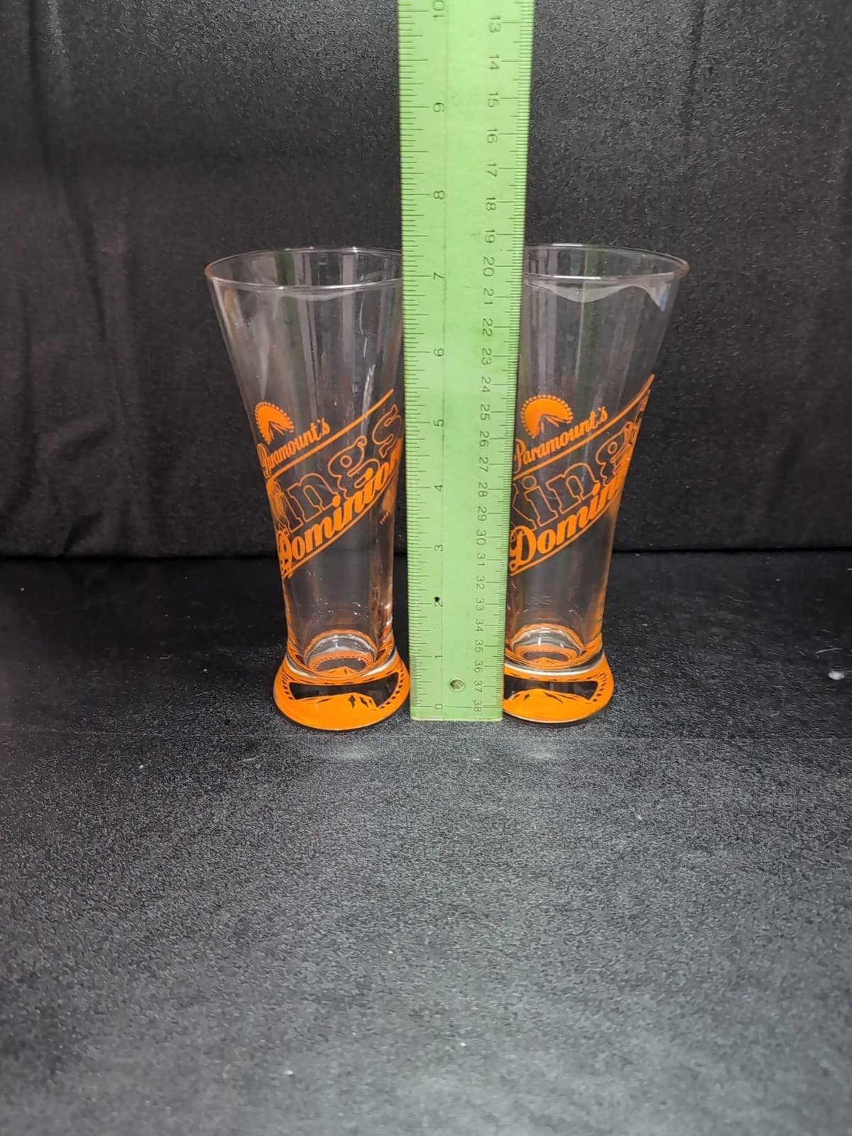 Paramount's Kings Dominion Pilsner Glass Set, Vintage Orange Logo Beer Glasses - Thumbnail 8