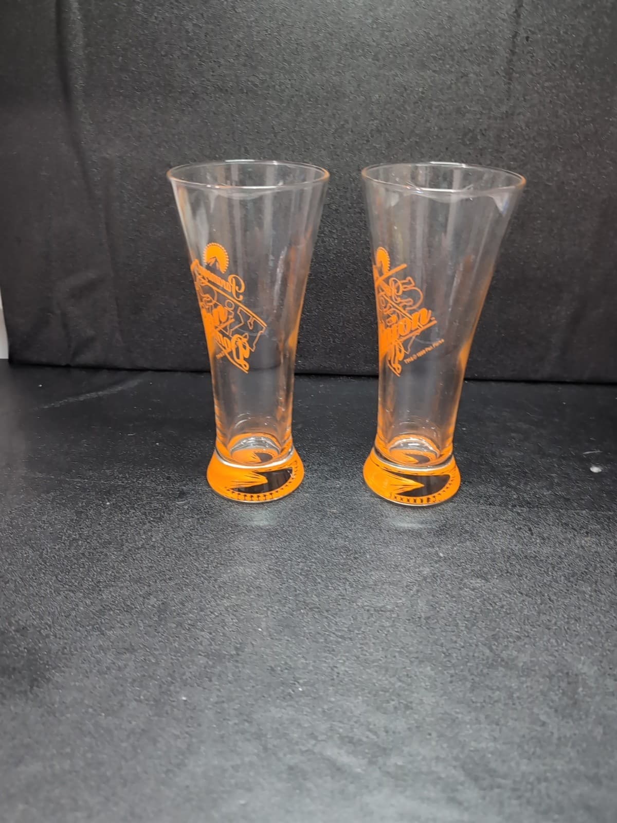 Paramount's Kings Dominion Pilsner Glass Set, Vintage Orange Logo Beer Glasses - Thumbnail 2