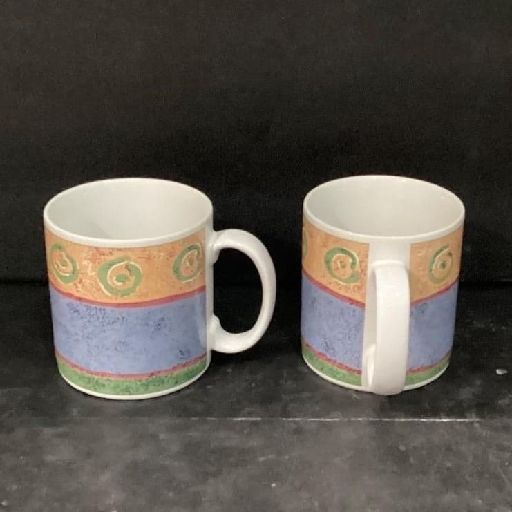 Sakura Malaga Coffee Cups, Set of 2, Vintage Sue Zipkin Design Drinkware - Thumbnail 10