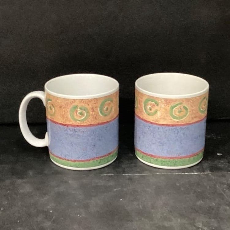 Sakura Malaga Coffee Cups, Set of 2, Vintage Sue Zipkin Design Drinkware - Thumbnail 8