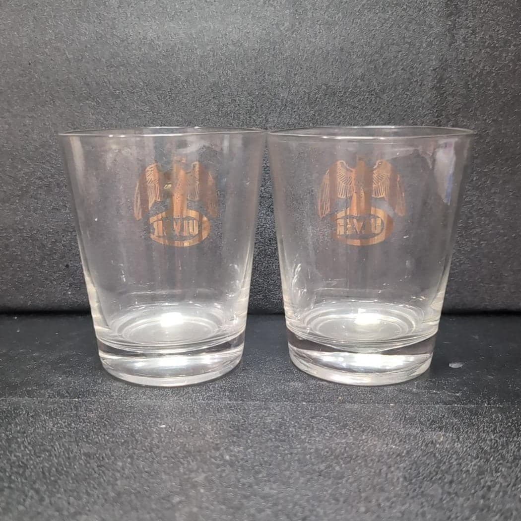 Culver Gold Eagle Rock Glasses, Set of 2, Vintage Lowball Tumblers, Drinkware - Thumbnail 4