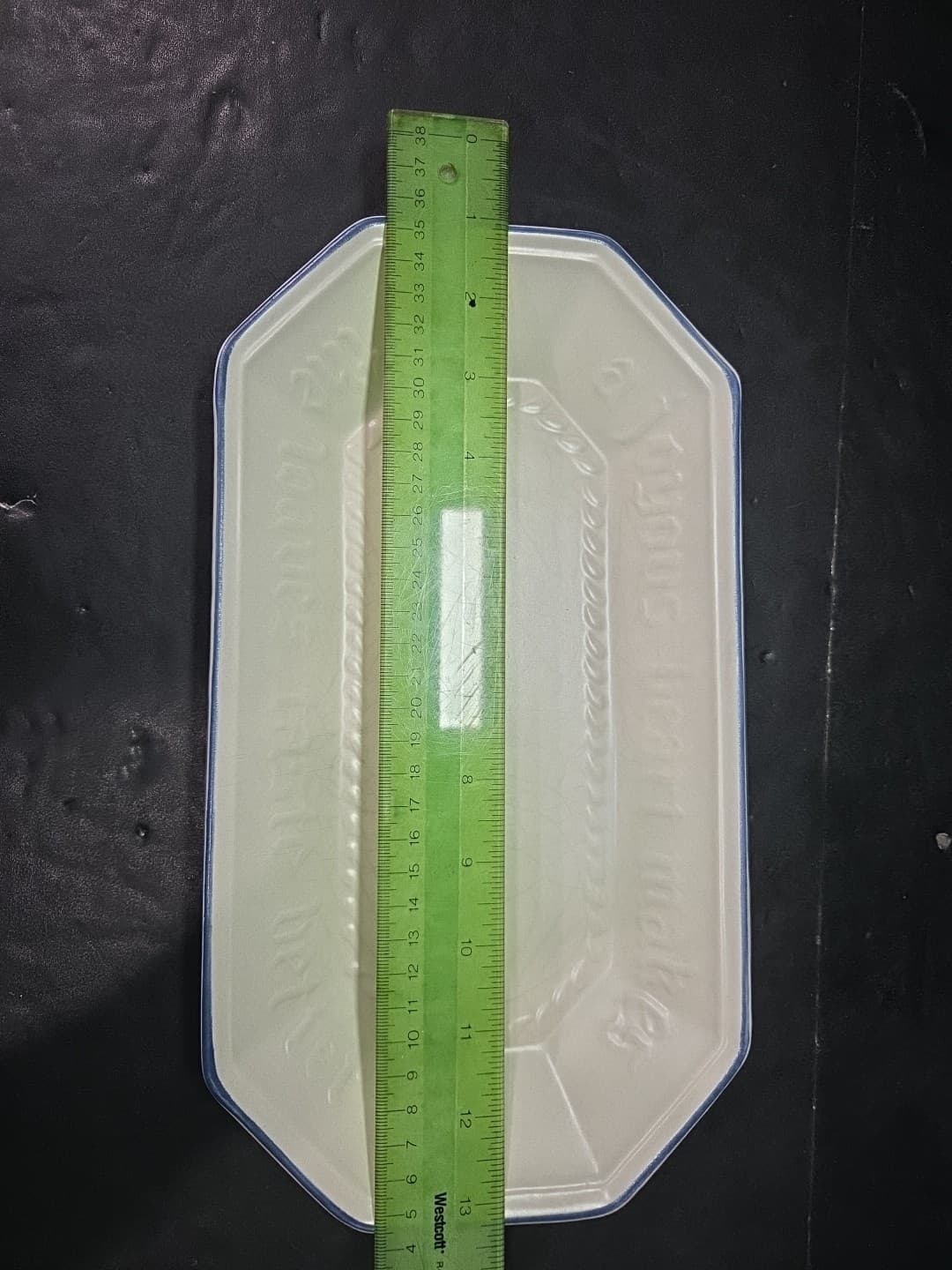 Pfaltzgraff Yorktowne Pottery Light Grey Bread Tray, Vintage Serving Ware, Quote - Thumbnail 4