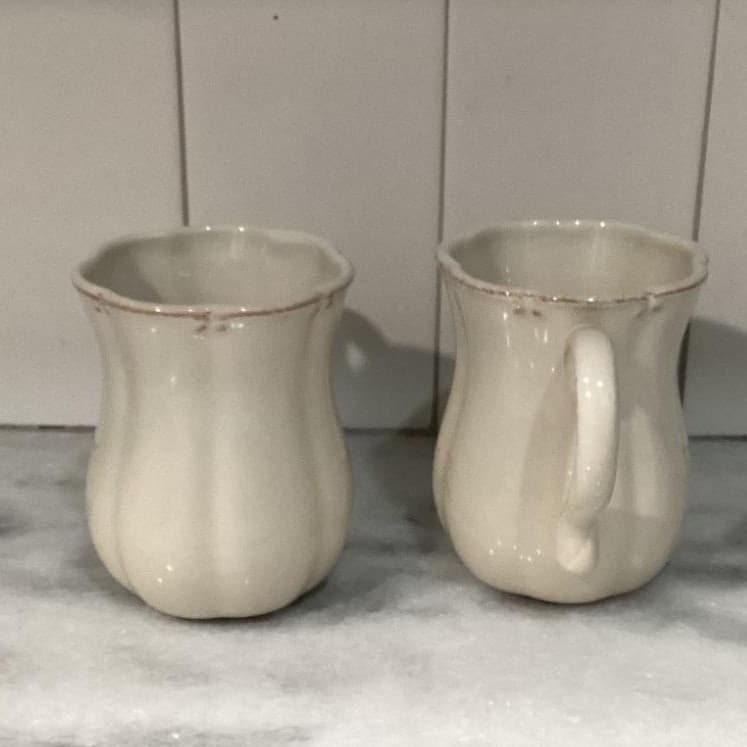 Casafina Style Rustic Coffee Mugs Tea Cups Ribbed Farmhouse Set Of 2 - Thumbnail 8