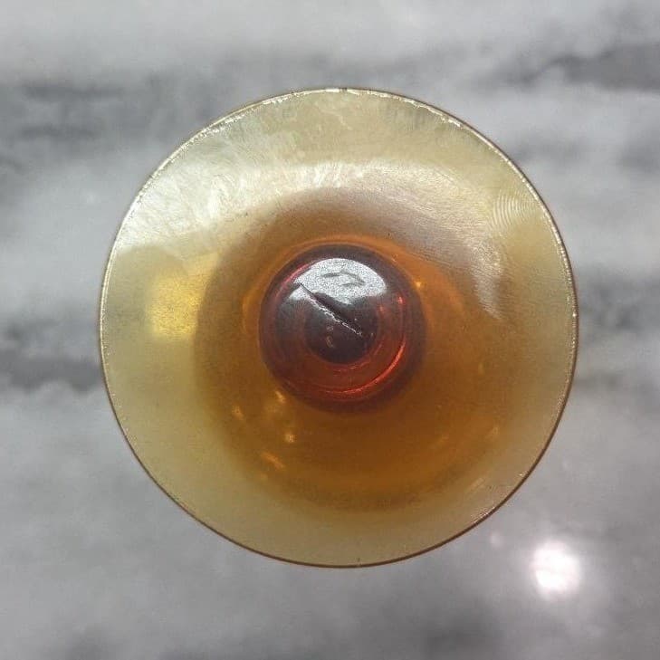 Amber Ribbed Optic Wine Glasses, Set of 2, Vtg Stemware, Replacement Drinkware - Thumbnail 8