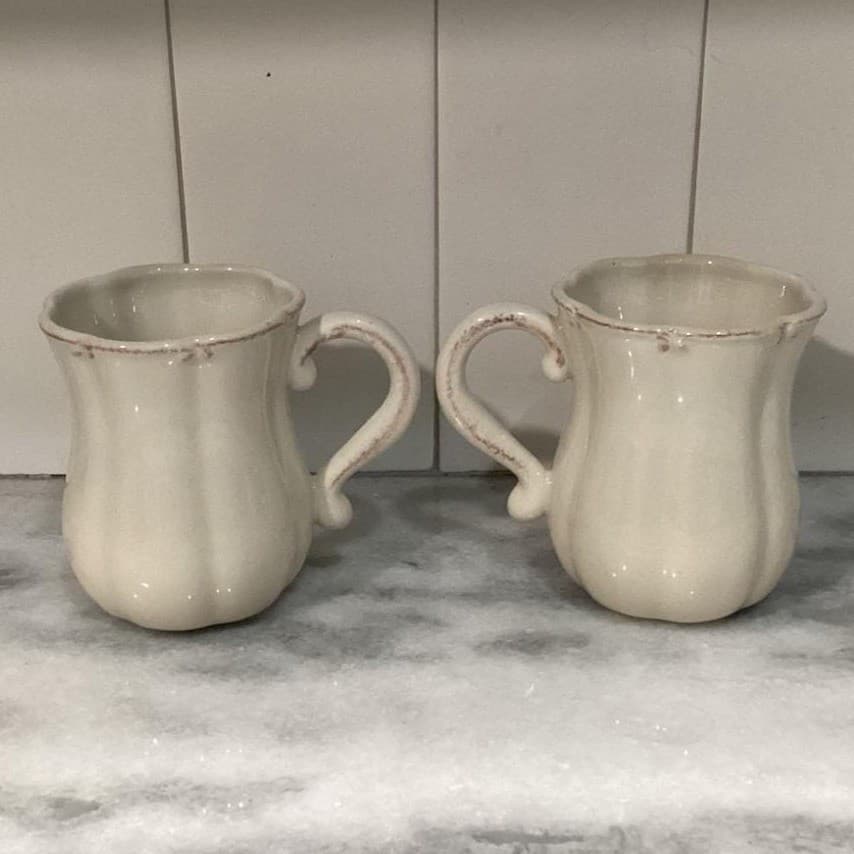 Casafina Style Rustic Coffee Mugs Tea Cups Ribbed Farmhouse Set Of 2 - Thumbnail 7
