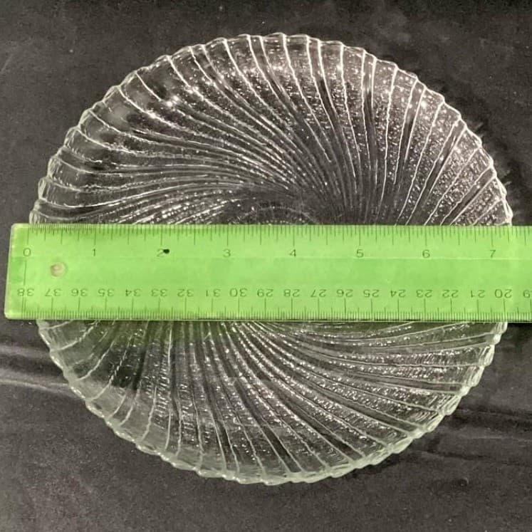 Set Of 4 Arcoroc Seabreeze Salad Dessert Plates Clear Glass Swirl France 7.5" - Thumbnail 5
