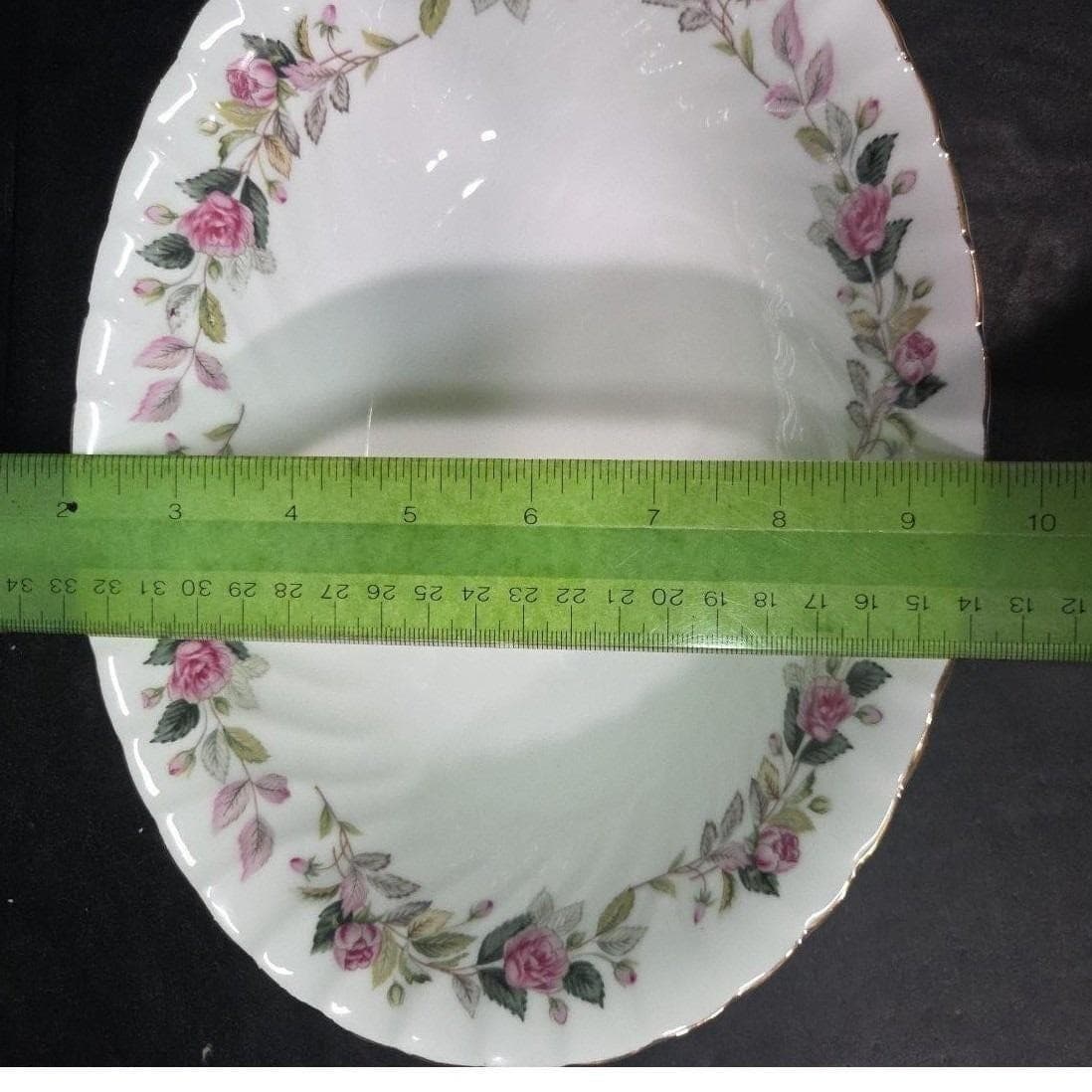 Creative Fine China Regency Rose Oval Serving Bowl, Vintage Porcelain Serveware - Thumbnail 3