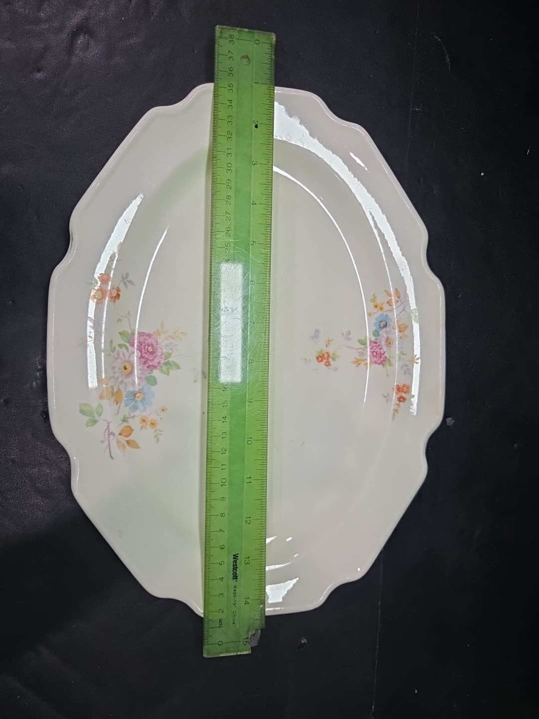 Stetson China Company Floral Pattern Oval Serving Platter, Vintage Serve Ware - Thumbnail 5