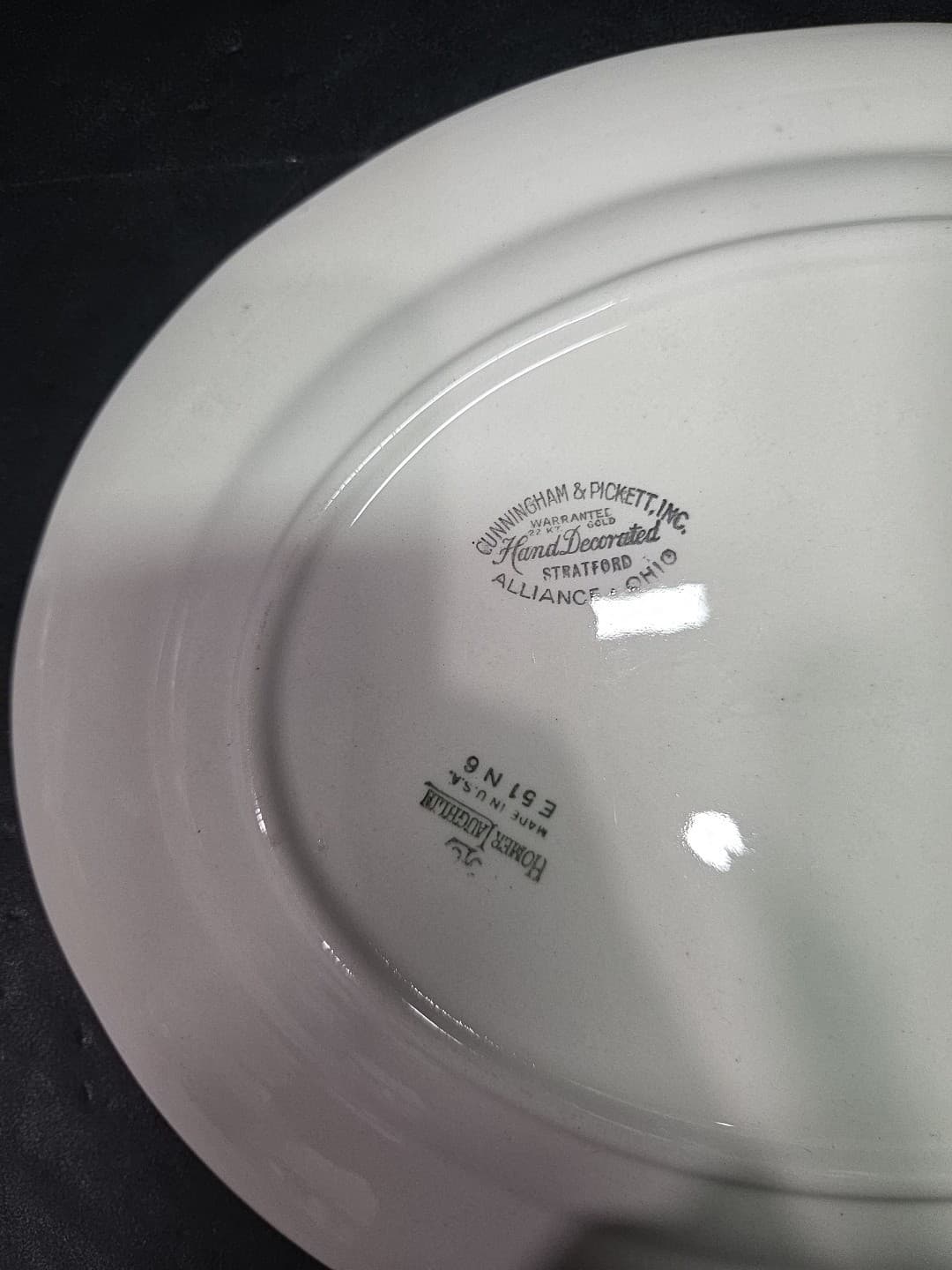 Homer Laughlin Cunningham & Pickett Stratford Oval Serving Platter Vintage China - Thumbnail 3