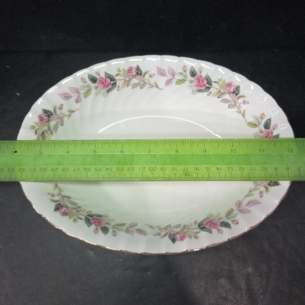 Creative Fine China Regency Rose Oval Serving Bowl, Vintage Porcelain Serveware - Thumbnail 2