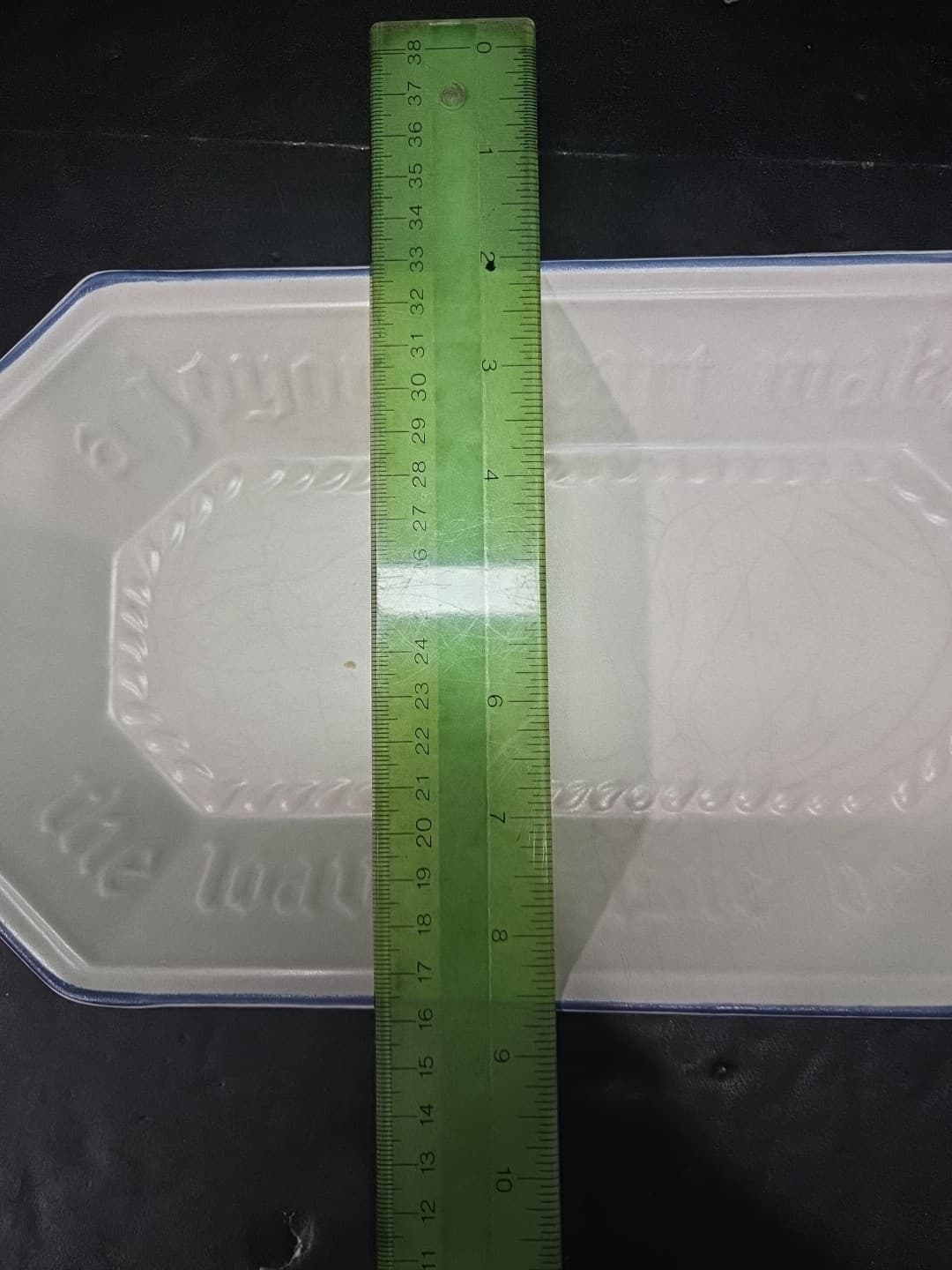 Pfaltzgraff Yorktowne Pottery Light Grey Bread Tray, Vintage Serving Ware, Quote - Thumbnail 5
