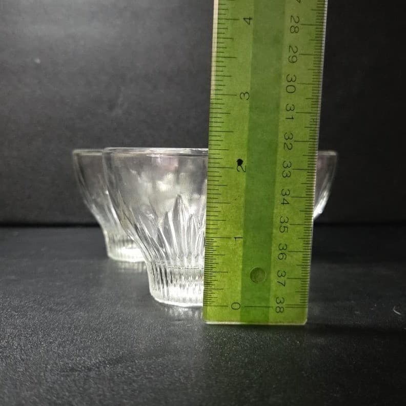 Indiana Glass Footed Cocktail Glasses, Set of 3, Vintage Ribbed Design Tumblers - Thumbnail 9
