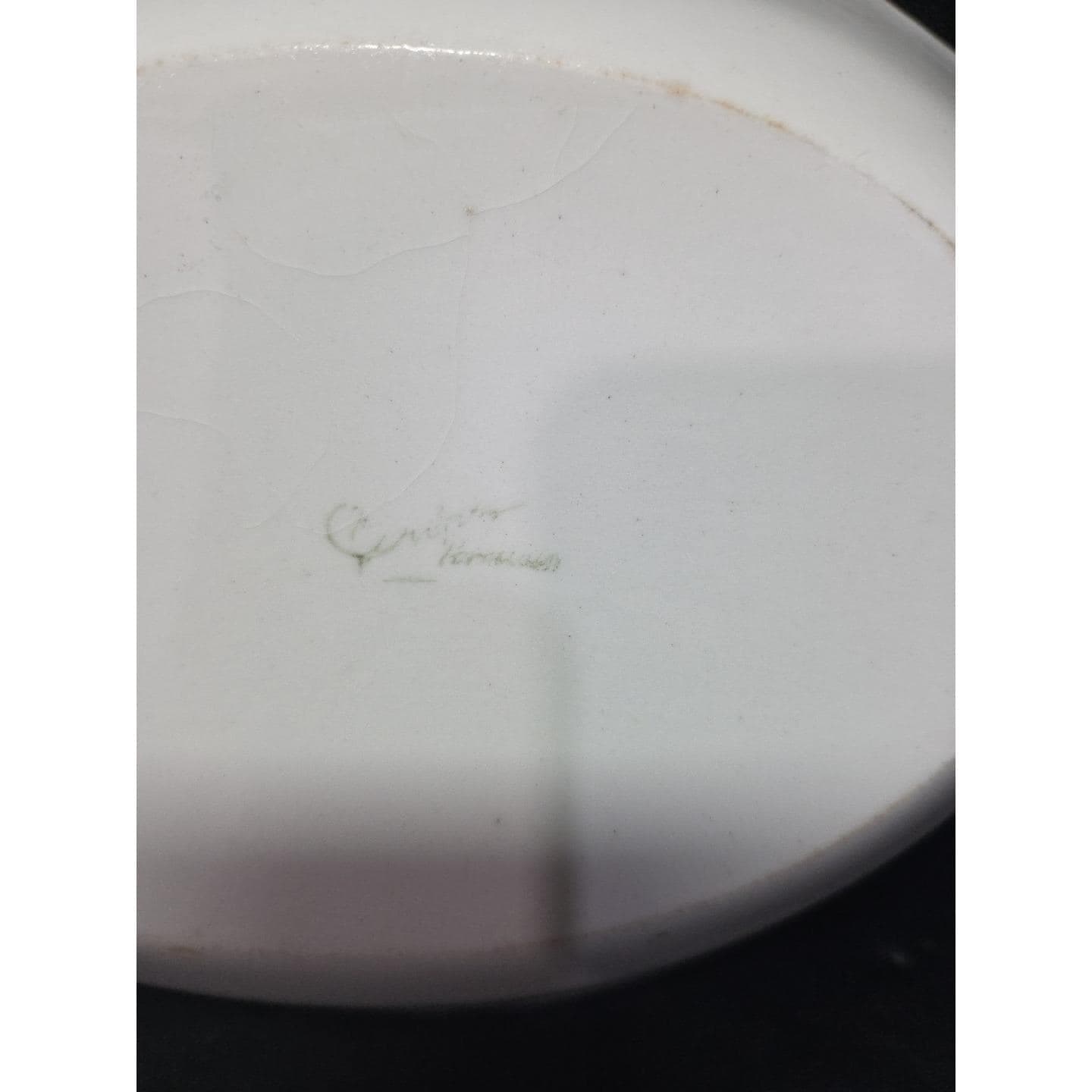 Antique Floral Platter Scalloped Edge Porcelain China Crackled - Thumbnail 3