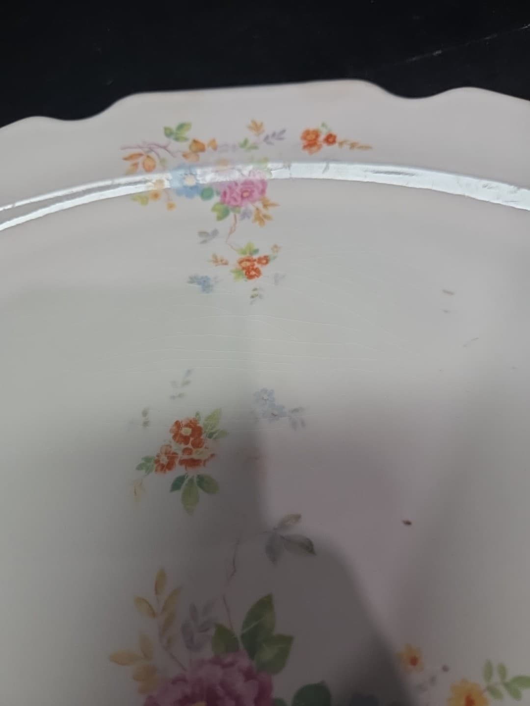 Stetson China Company Floral Pattern Oval Serving Platter, Vintage Serve Ware - Thumbnail 4
